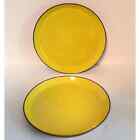 CRATE & BARREL CB2 GRASS ROOTS CHARTREUSE DINNER PLATES 10 1/2
