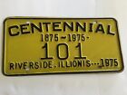 1975 Riverside Illinois Centennial License Plate misprint error Booster