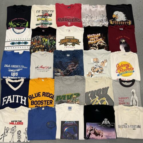 Vintage & Modern Wholesale T-shirt Lot 25 Items Reseller 90s 00s Bundle MAY8-1