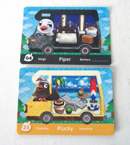 Animal Crossing amiibo Cards DAMAGED Piper 04 Plucky 25 Welcome Series NA RV Lot