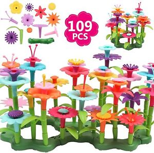 DigHealth Flower Garden Building Toys for Girls, 109 PCS Pretend Garden Toy Play
