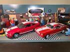 LOT OF 2 1965 Ford Mustang GT350, 2007 SHELBY GT500 FASTBACKS RED Diecast 1:18