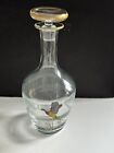 Glass Crystal Decanter Hand Painted Pheasant Numbered Stopper Mid Century Modern
