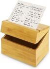 KOVOT Bamboo Recipe Box With Acrylic Recipe Card Holder