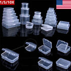 1-10X Small Plastic Storage Boxes Container Square Box Coins Screws Jewelry US