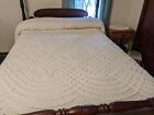 Chenille Bedspread White On White King JC Penney Nice