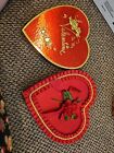 Vtg Large Valentine Heart Candy Box Chocolates red Flowers Russel Stover