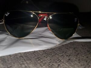 RayBan RB 3025, aviator sunglasses,Gold Frame 55mm Green Lens Beautiful!