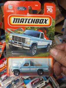 1986 Ford F-150 Blue/White, Matchbox 2023 #84/100. New In Package