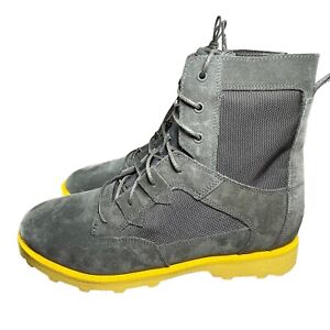 Sorel Caribou Combat Waterproof Leather Men's Lace-up Snow Boot Green Yellow 13
