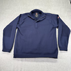 Victorinox Swiss Army Sweater Mens XL Blue 1/4 Zip Tactel Nylon Knit Made Italy