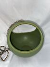 Vintage Green Pottery Chain Hanging Planter/Catch-All