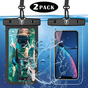 2 Pack Waterproof Floating Cell Phone Pouch Swim Dry Bag Case Cover For iPhone