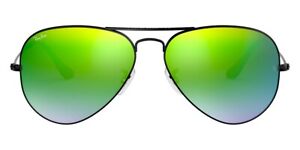 Ray-Ban Sunglasses RB3025 002/4J Black Aviator Green Mirrored Gradient 58mm