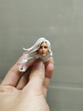 1:12 Beatuy Girl White Hair Head Carving For 6