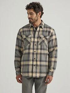 Wrangler Jacket Mens XL Flannel Shirt Sherpa Lined Plaid Shacket
