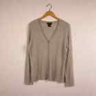 Lord & Taylor 100% Cashmere Cardigan Sweater Gray XL