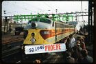 Original Slide, EL Erie Lackawanna EMD E8A #814 Phoebe Snow Final, 1966 Hoboken