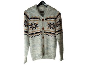 Vintage Atkinson Men's Multicolor Collar Wooden Button Cardigan Sweater sz L