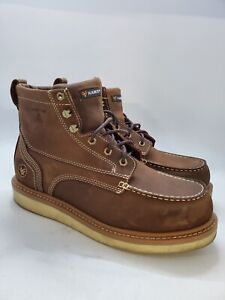 HAWX Grade Brown Leather Lace Up COMP Toe Work Boots Men's Size 12D