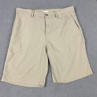 tasc Performance Tailored Shorts Mens 33 Beige Polyester Stretch Zip Pockets