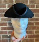 NEW American Colonial & Revolutionary War Tri-corn Black Wool Felt Hat Large