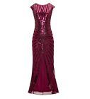 Metme Size XL 1920’s Sequin Mermaid Evening Gown Dress Red Maxi Beaded