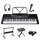 Electric Keyboard Piano Digital 61 Key Music Organ with Microphone Stand & Stool