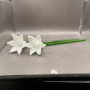 hand blown art glass long stem flowers