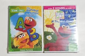 Sesame Street: The Alphabet Jungle Game / All Day With Elmo DVD LOT REGION 1 NEW