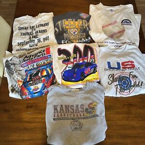 Lot Of 9 Vintage Shirts NASCAR, NFL, Olympic, Boxing Reseller Wholesale Lot