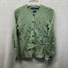 Vintage Ralph Lauren Cardigan Womens Small Green Wool Angora Merino Sweater *