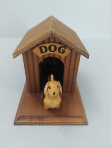New ListingVtg Chinese Craftsman Music Box Dog House Moves In Out Doggie in Window VIDEO