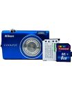 New ListingNIKON CoolPix S5100 Black Digital Blue Camera-5x Works No Charger O879