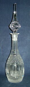 ABC WHEEL CUT CRYSTAL DECANTER and Beveled OBELISK Stopper WOW!