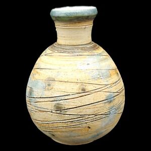 New ListingHandmade Signed Stoneware Pottery Bud Vase, 5
