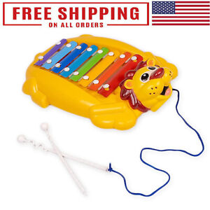 Portable Lion Xylophone With Multi Color Keys Musical Toy For Children Fun Gift