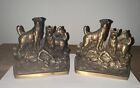 ANTIQUE BRASS - HUNTING DOG - BOOKENDS