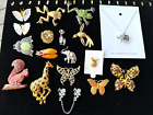 Nice Mostly Vintage 18 Pc Animal Insect Brooch Necklace D'Orlan Gerrys Avon JJ