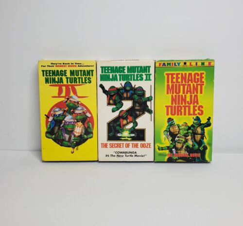 New ListingLot of 3 VHS Original Teenage Mutant Ninja Turtles 1, 2 & 3 TMNT (Untested)