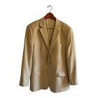 Pal Zileri Men’s Blazer 46L Beige Plaid Linen Wool Blend Sport Coat Jacket