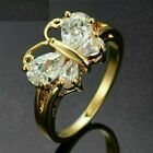 2Ct Lab Created Diamond Women's Engagement Butterfly Ring 14k Yellow Gold Plated