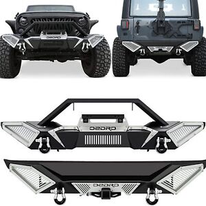 OEDRO Front / Rear Bumper for 2007-2018 Jeep Wrangler JK w/ Winch Plate D-Rings (For: Jeep)