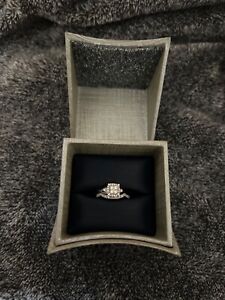 10k white gold bridal ring set size 7