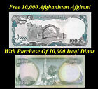 Iraqi Dinar 10,000 + Free 10000 Afghanistan Afghani Afghanis With Dinar Purchase