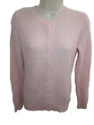 Lulu Bravo 100% Cashmere Pale Pink Cable Knit Cardigan Size S