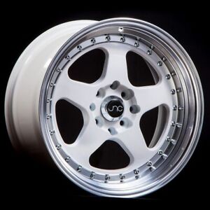 JNC Wheels Rim JNC010 White Machined Lip 17x9 4x100/4x114.3 ET25