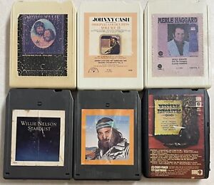 Vintage Outlaw Country 8 Track Tapes Willie and Waylon Johnny Cash Merle Haggard