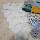 Newborn Clothing20 item lot infant premie beanie hat cap white shirt knit bib