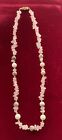 Rose Pink Quartz Nugget Necklace With Beads 18”